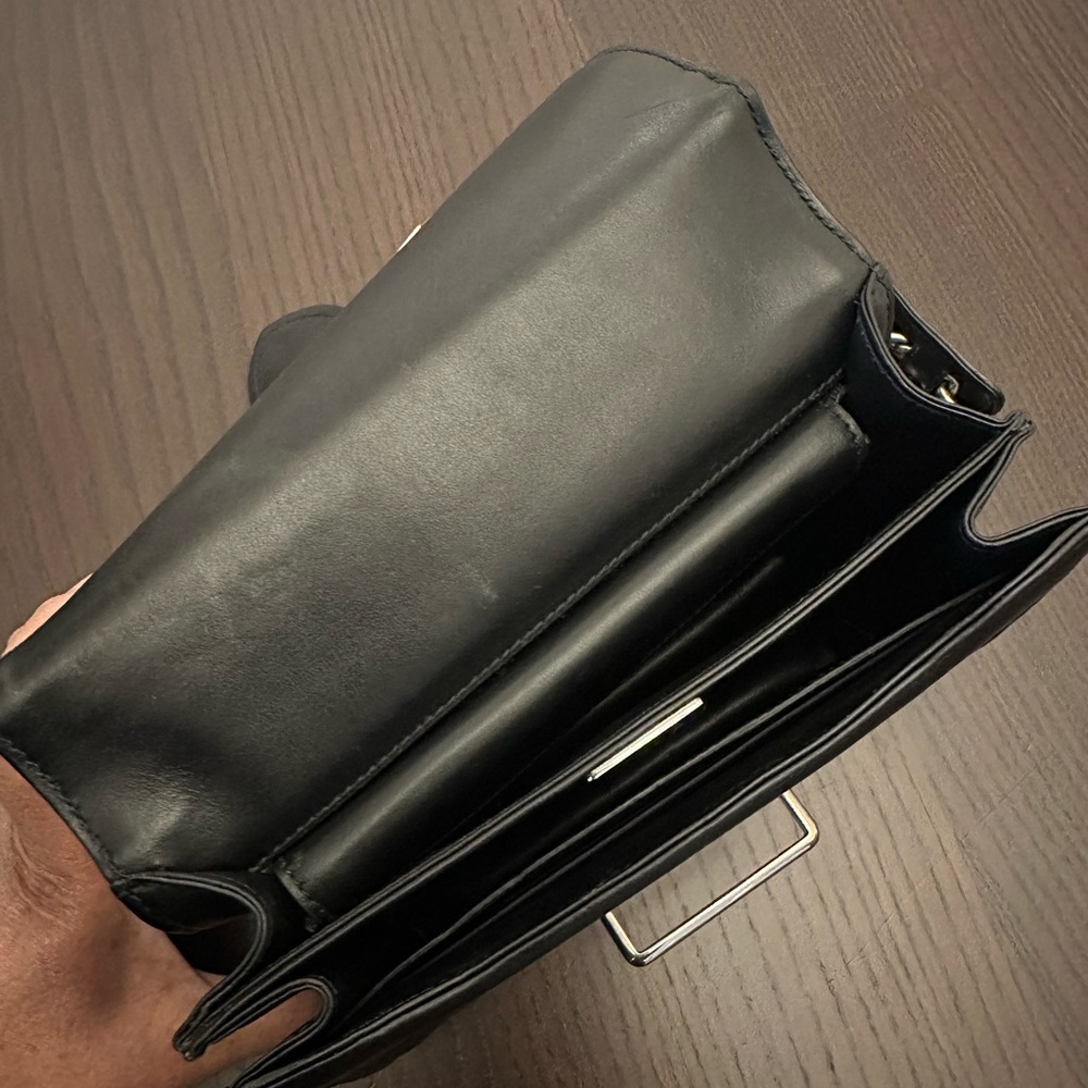 Prada - Black soft Calfskin Impunture Cahier crossbody bad - Picture 6 of 9
